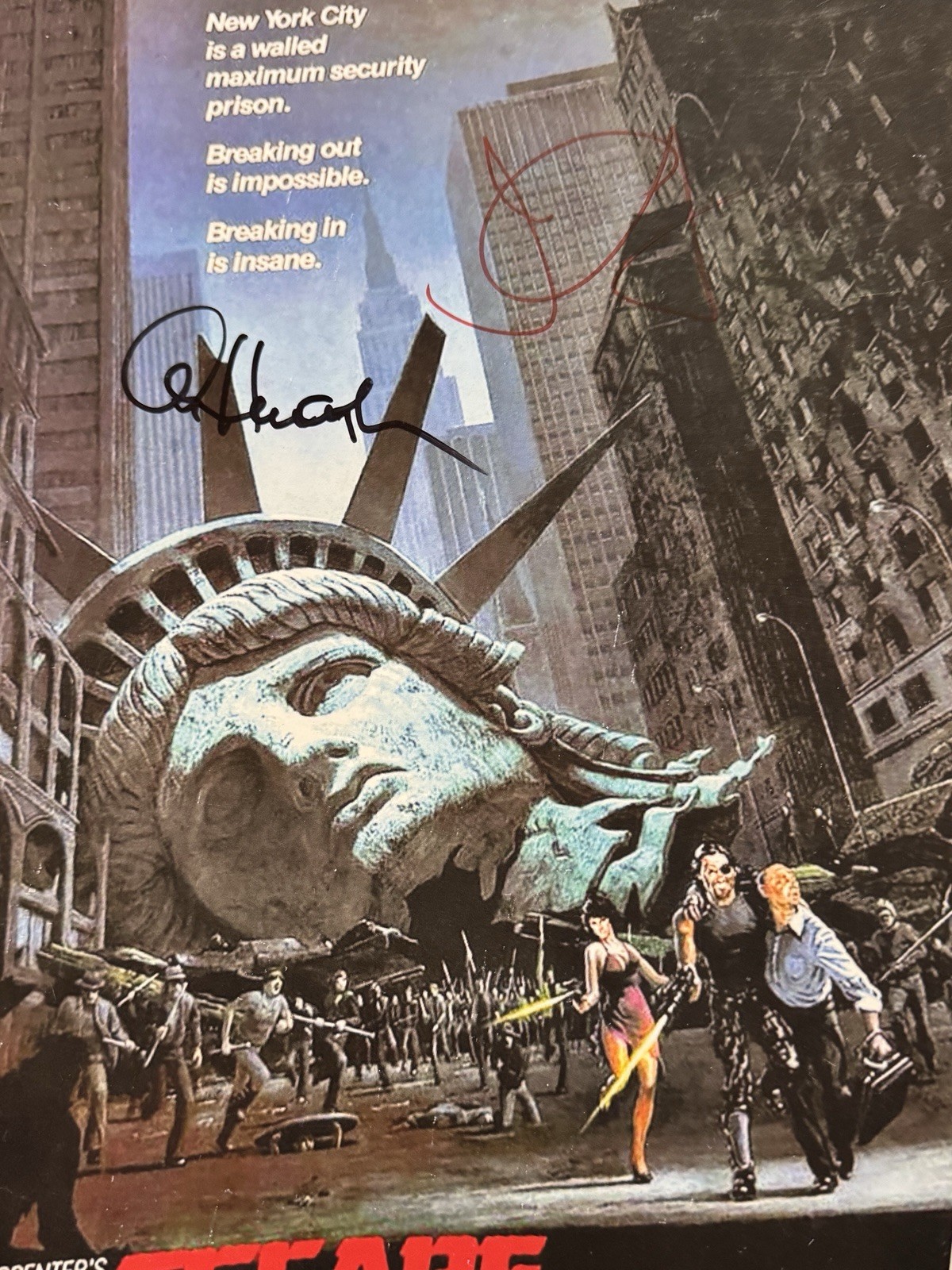 John Carpenter & Alan Howarth Signed Escape From New York 12×18 Movie Poster BAS