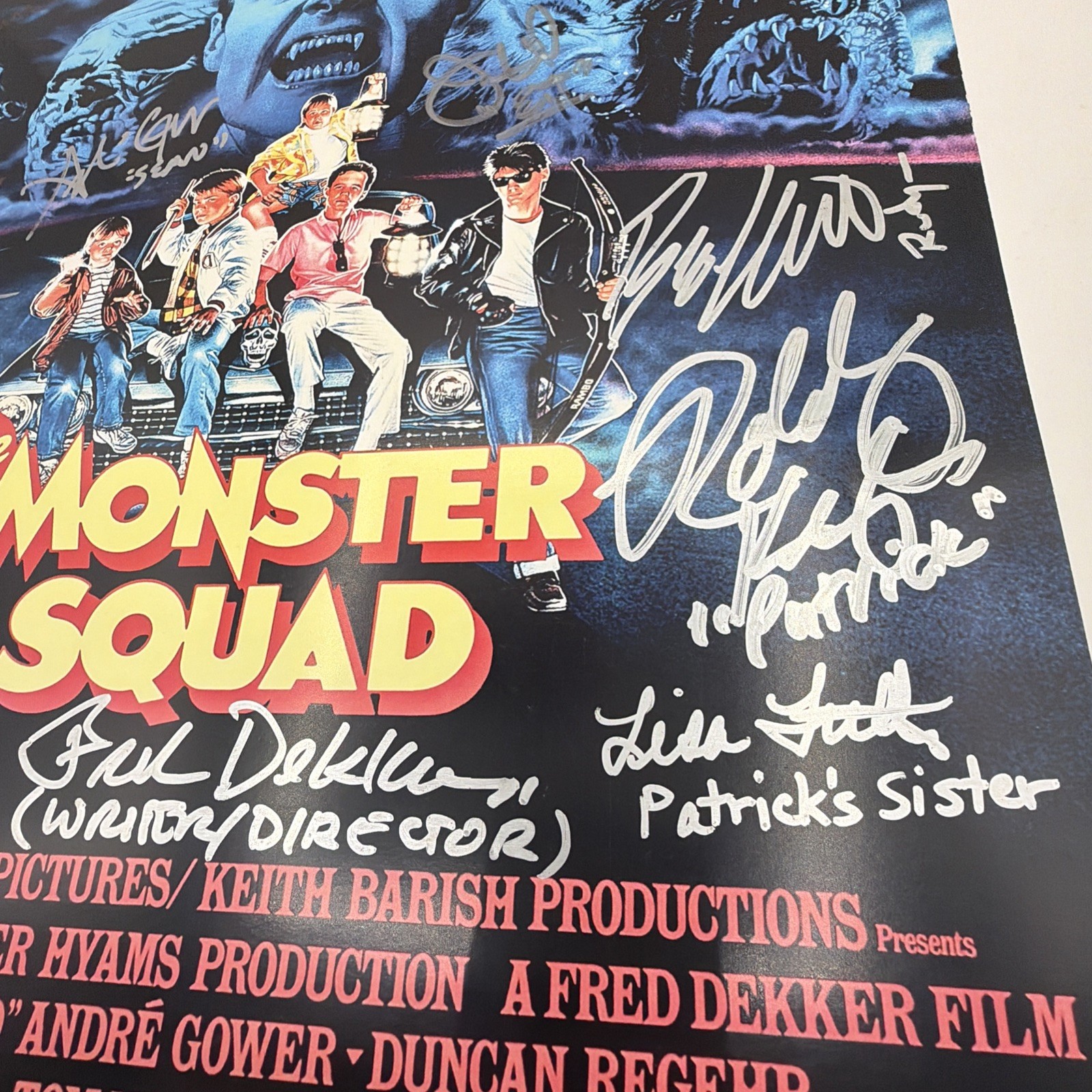 The Monster Squad Autographed 11×17 Poster Cast Signed by 15 Gower, Dekker, Shaw
