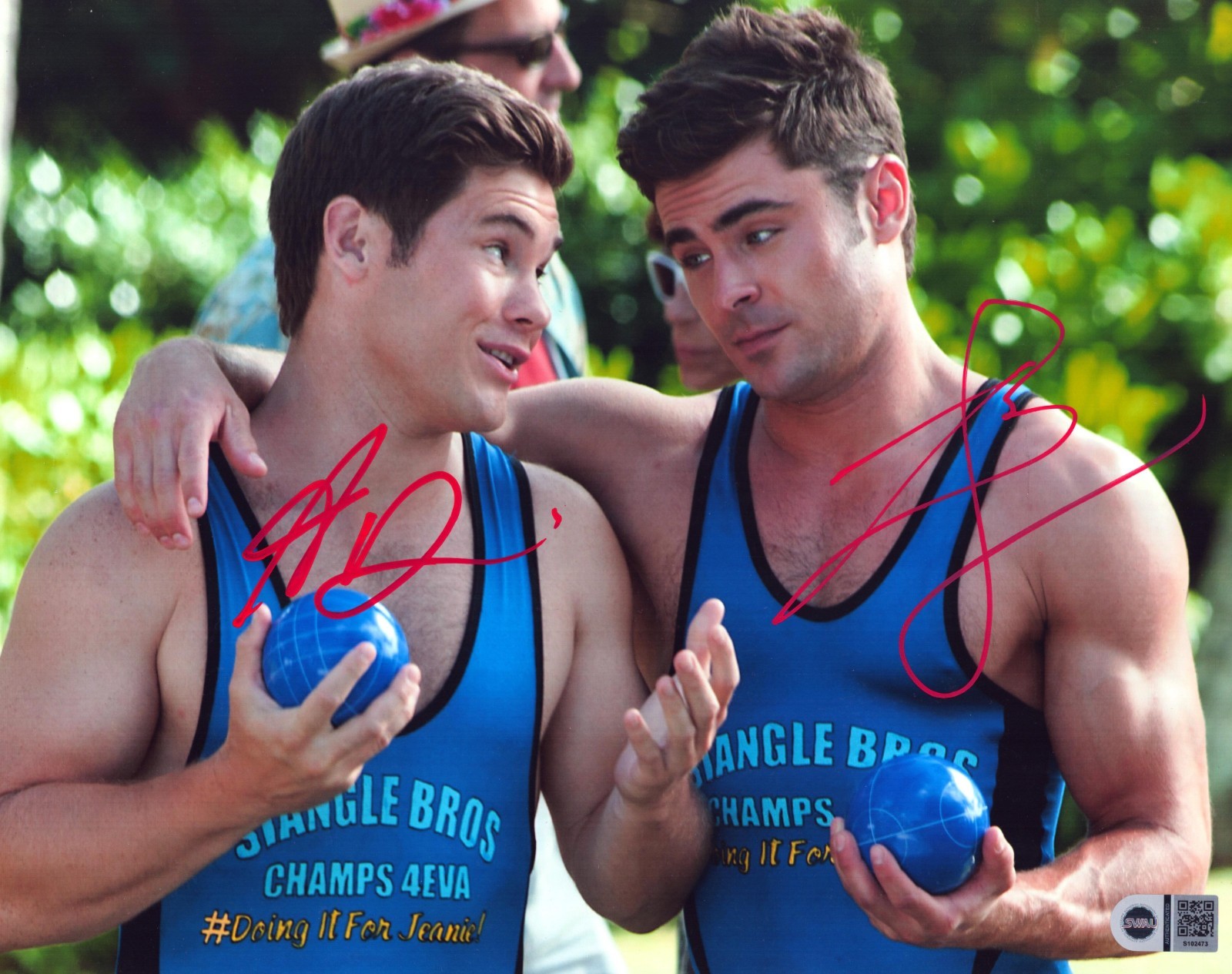 Zac Efron & Adam Devine Signed 11×14 PHOTO Mike And Dave Need Wedding Dates SWAU
