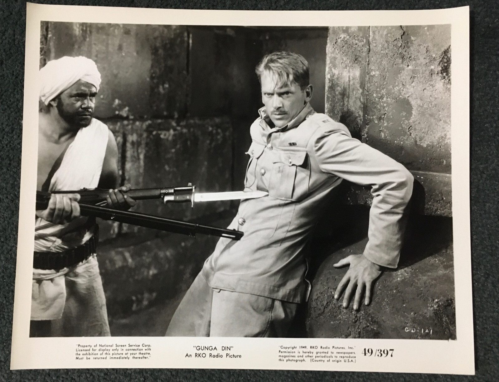 GUNGA DIN 1949R ORIGINAL 8×10 STILL PHOTO! DOUGLAS FAIRBANKS JR. CAPTURED!