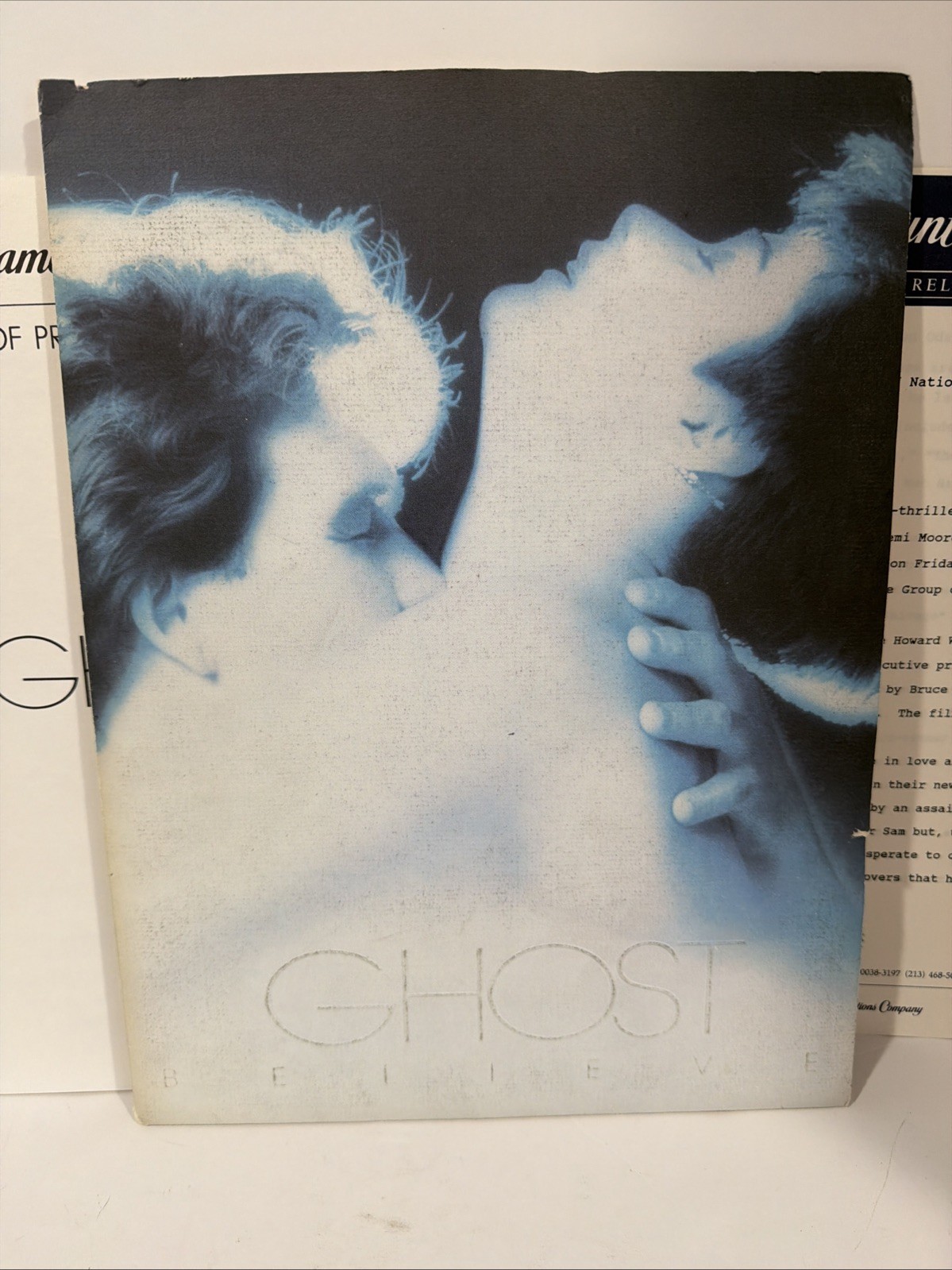 “Ghost” 199O Press Kit With 13 Photos, Featuring Patrick Swayze And Demi Moore