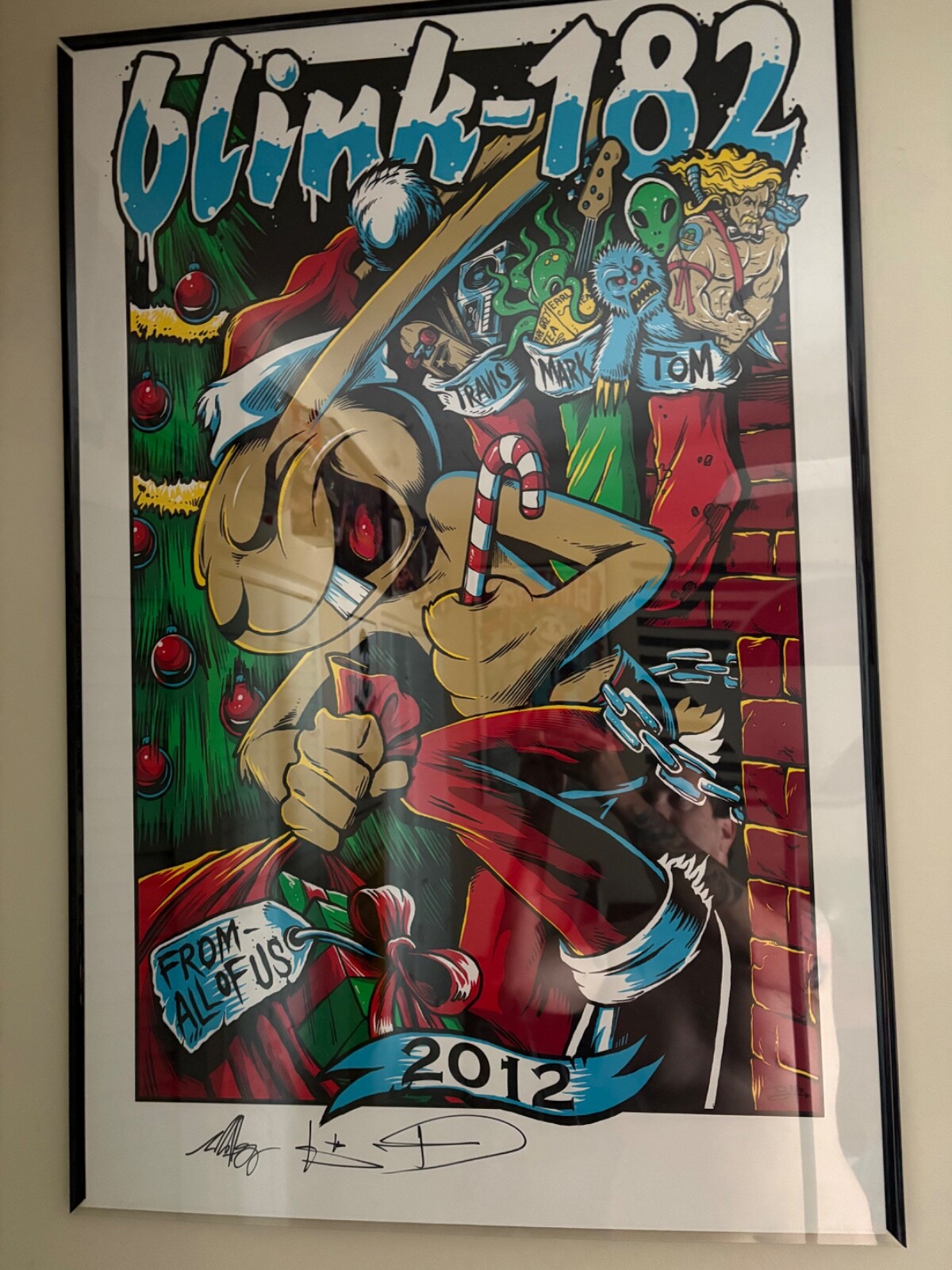 Blink 182 Signed 2012 Christmas Poster