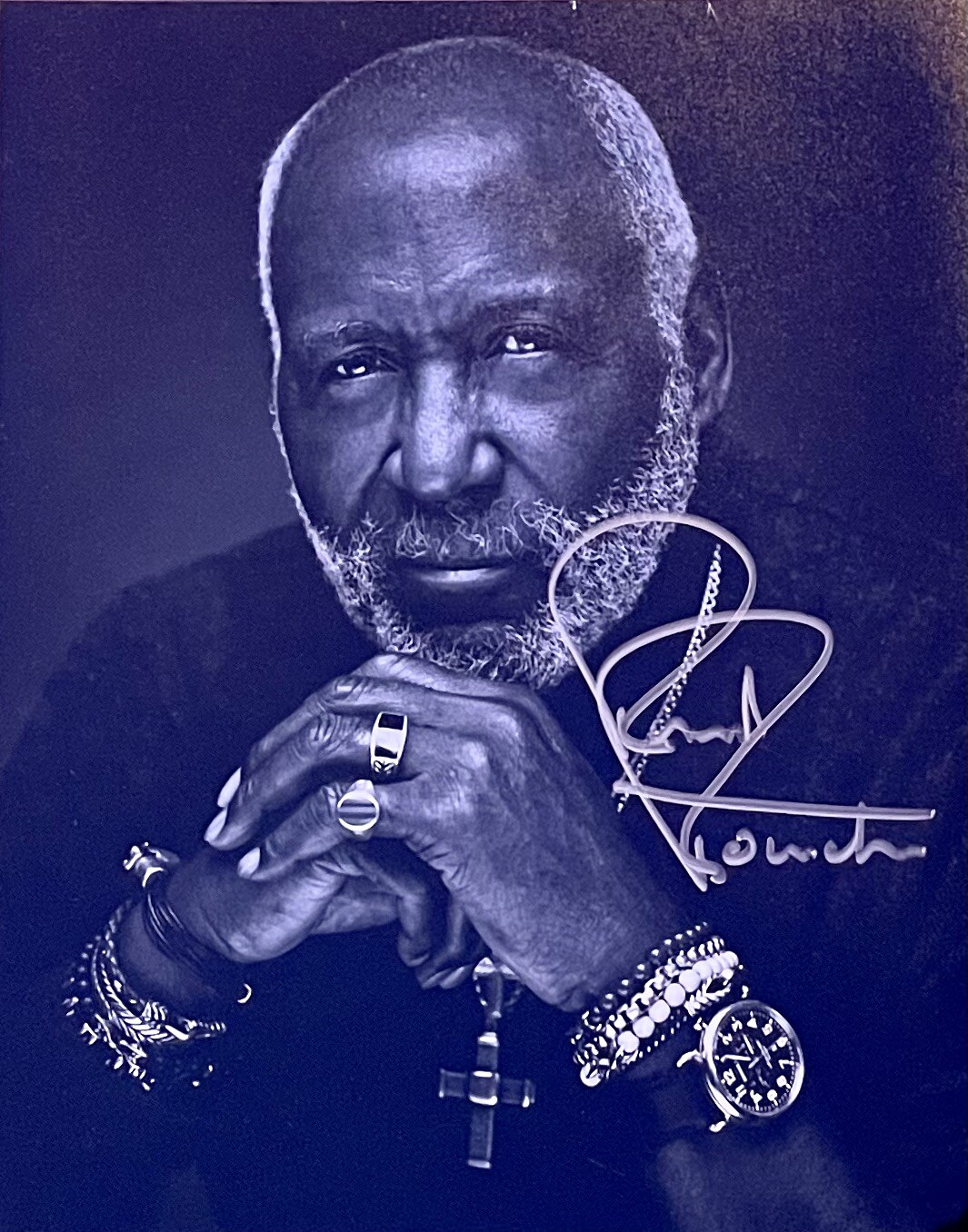 RICHARD ROUNDTREE SIGNED 8 X 10 PHOTO SILVER INK/BREATHTAKING IMAGE OF SHAFT RIP
