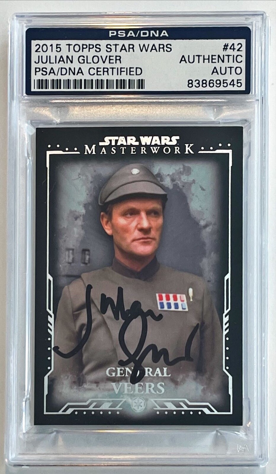 2015 Topps Star Wars Masterwork Julian Glover Veers Signed Auto Card #42 PSA DNA