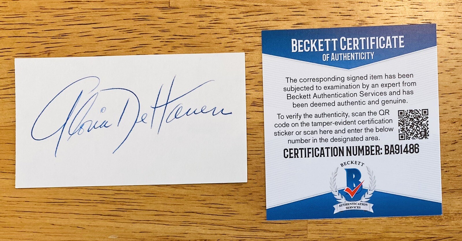 Gloria DeHaven Signed Autographed 2 x 3.5 Card BAS Beckett Certified