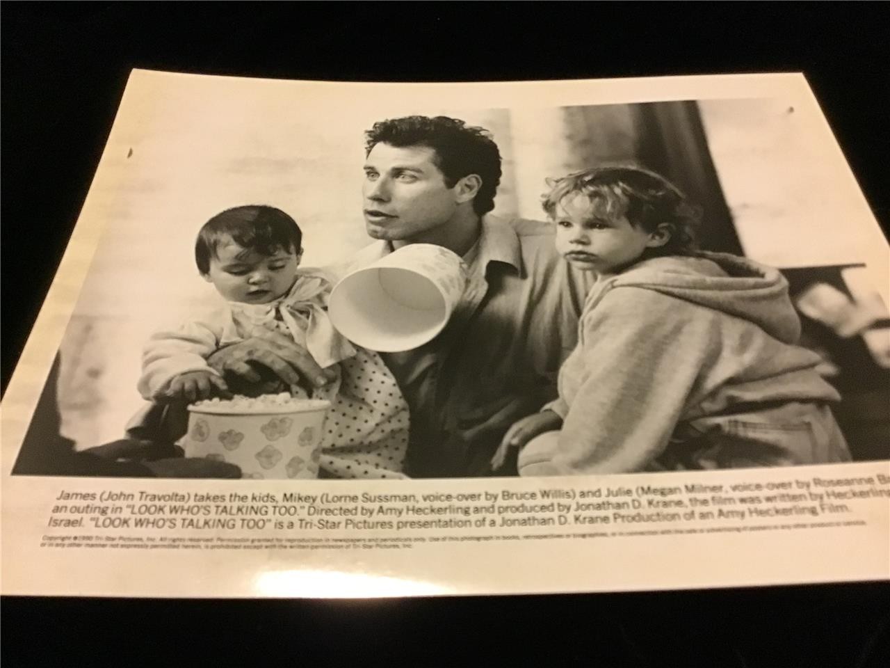Movie Still Look Who’s Talking Too 1990 John Travolta 8×10 B&W