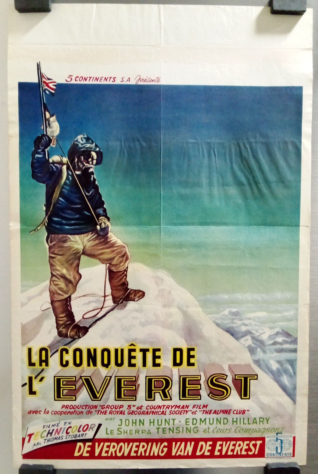 THE CONQUEST OF EVEREST GEORGE LOWE JOHN HUNT EDMUND HILLARY MOVIE POSTER