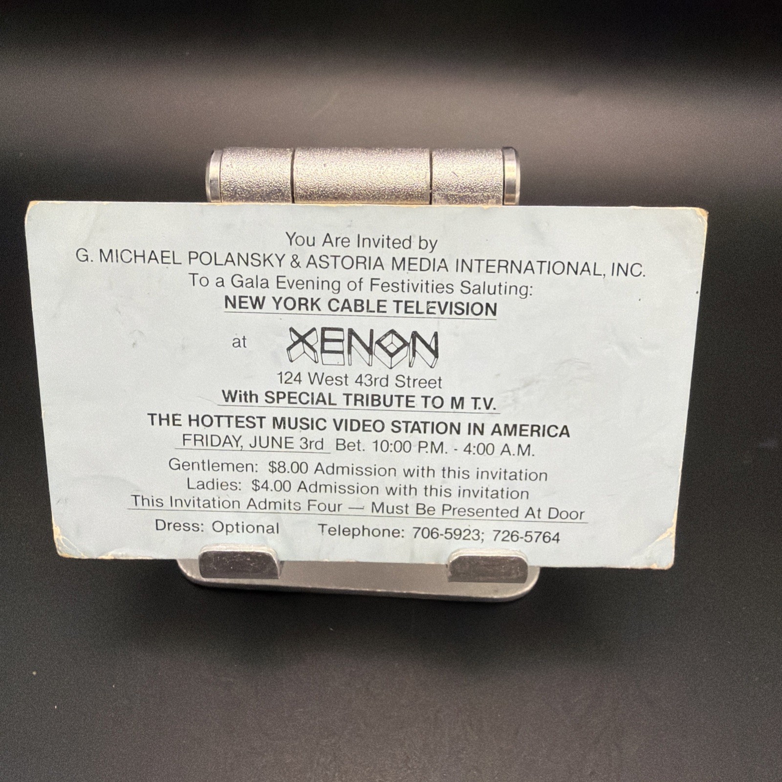 MTV Xenon New York City Nightclub Party Invitation
