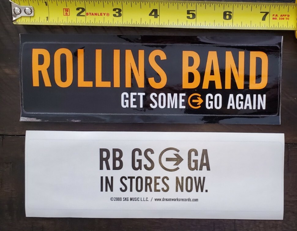 ROLLINS BAND RARE STICKER GET SOME GO AGAIN – 2 PACK!!! BLACK FLAG HENRY ROLLINS
