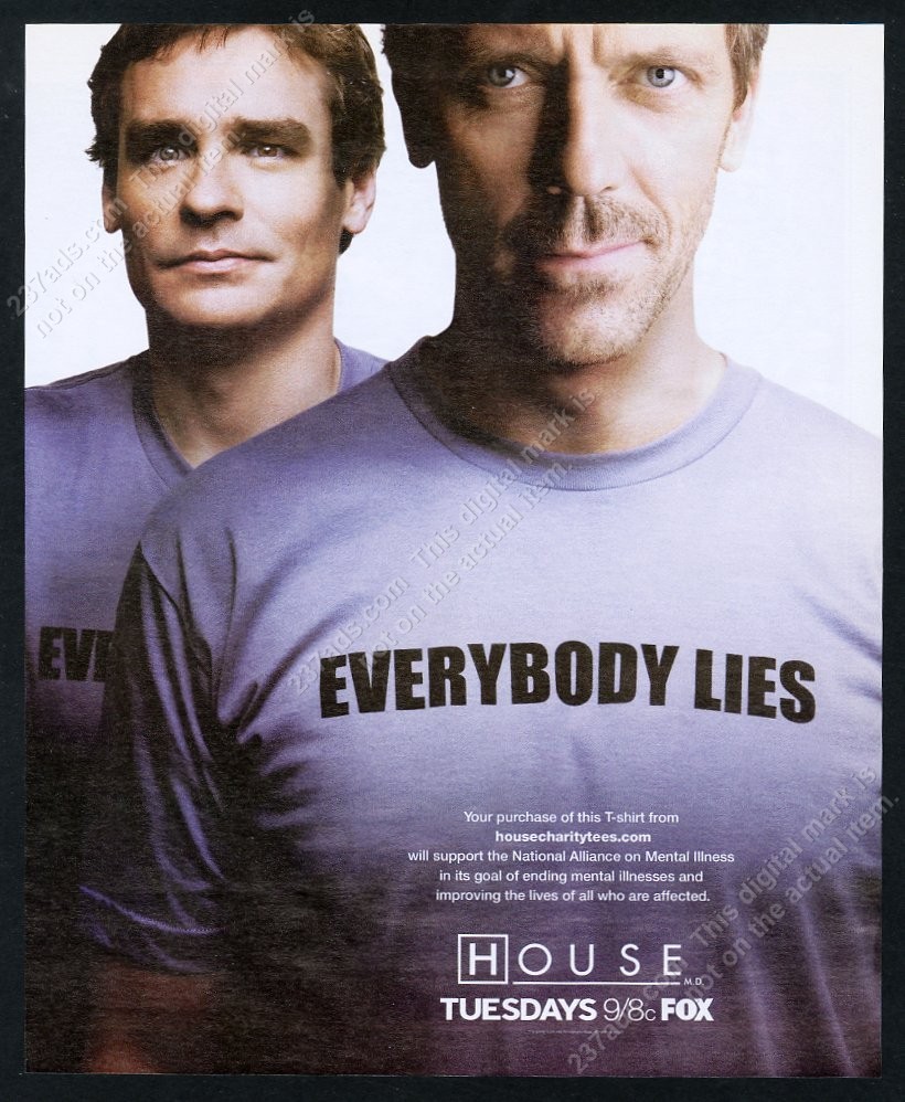 2007 House TV show Hugh Laurie Robert Sean Leonard photo Fox vintage print ad