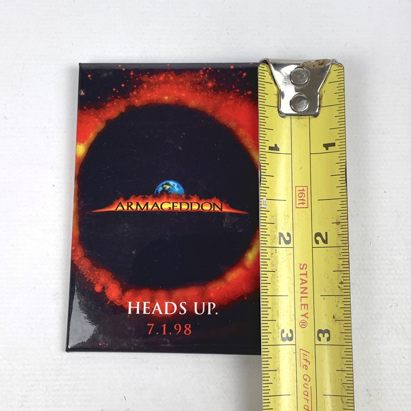 Set of 5 VTG 1998 Armageddon Movie Promo Pins Buttons Touchstone Pictures