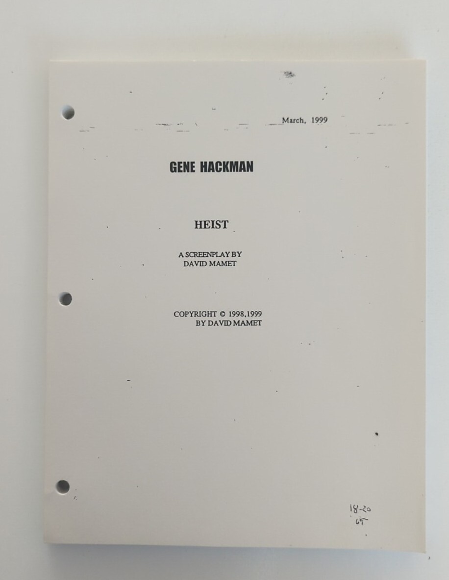 1999 Heist Screenplay By David Mamet