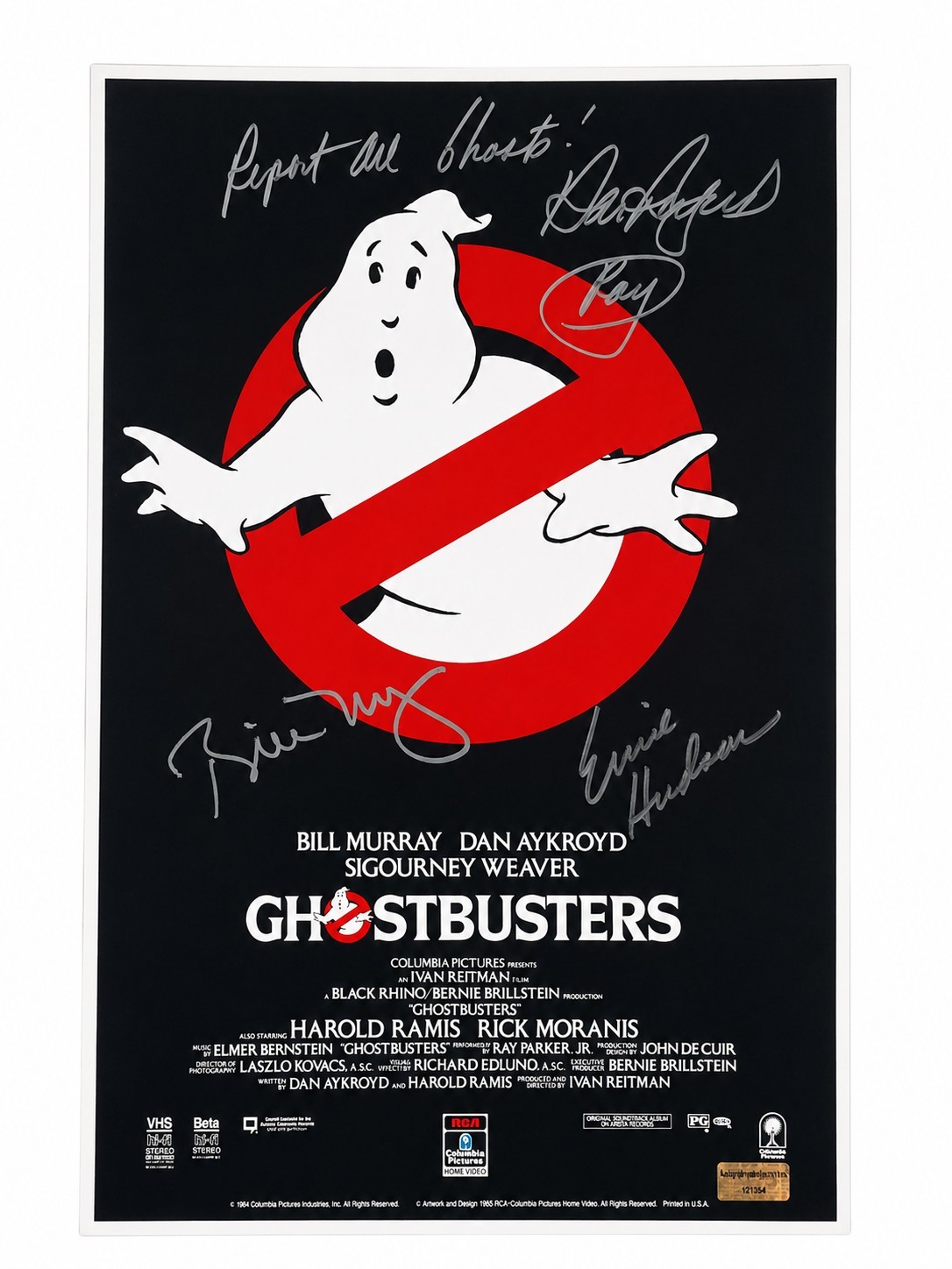GHOSTBUSTERS Cast Signed Movie Poster Photo 11×17 Bill Murray Dan Aykroyd COA