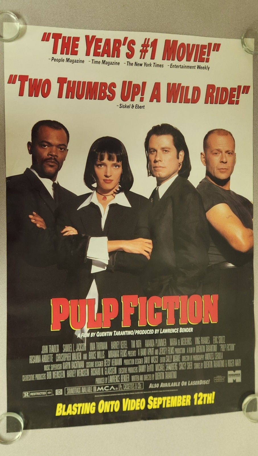 Rare Promo VTG Pulp Fiction Video Store Original Cast 26×40″ Quentin Tarantino