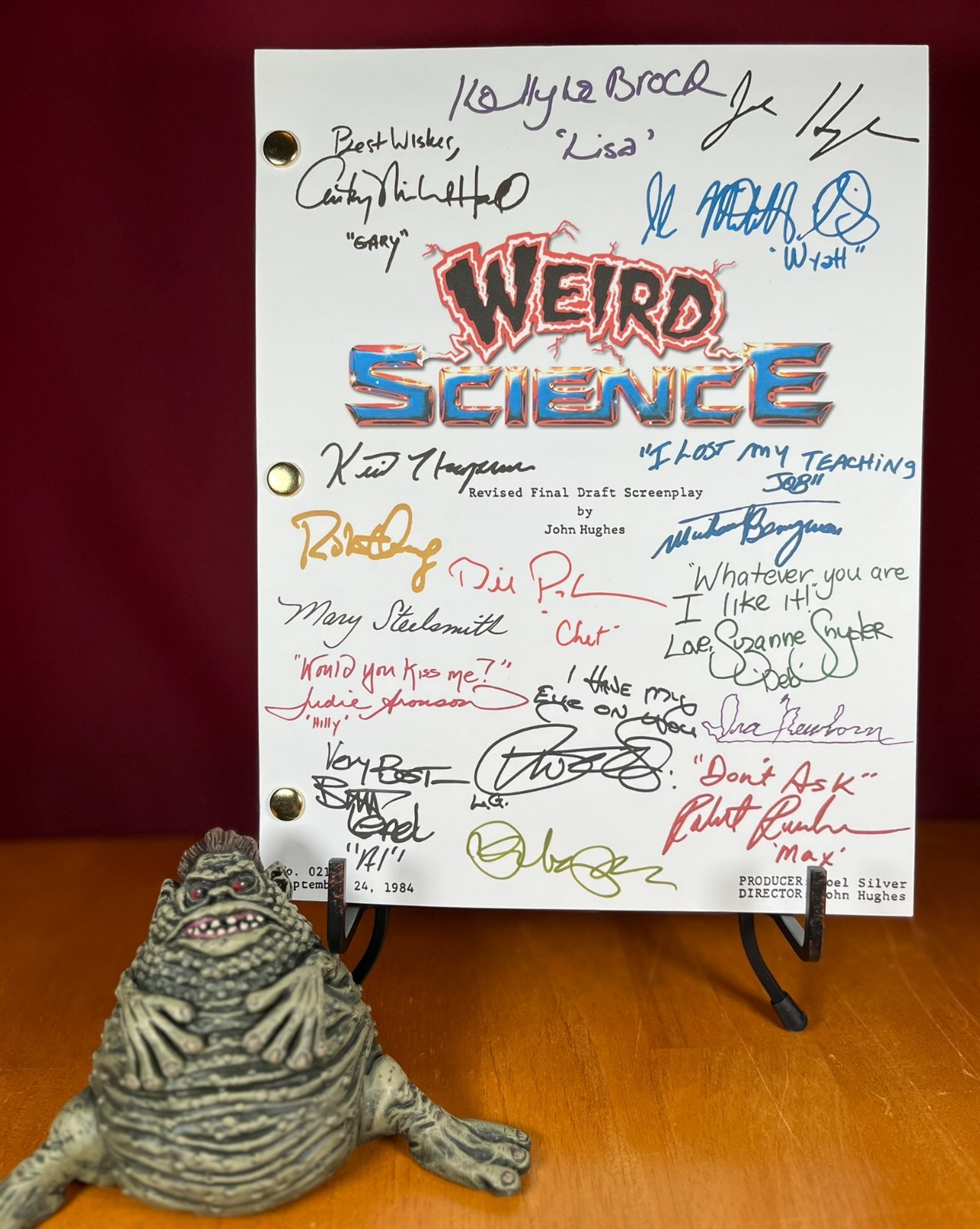 Weird Science Script Signed- Autograph Reprints- 132 Pages- John Hughes