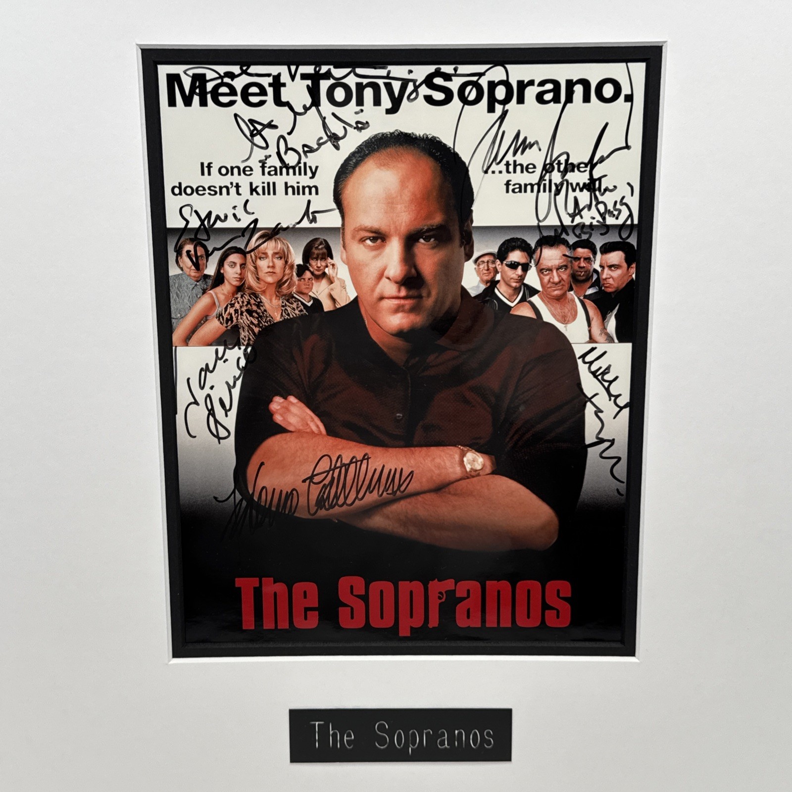 Sopranos Signed Poster Framed Autographed James Gandolfini Tony Sirico 20″x17″