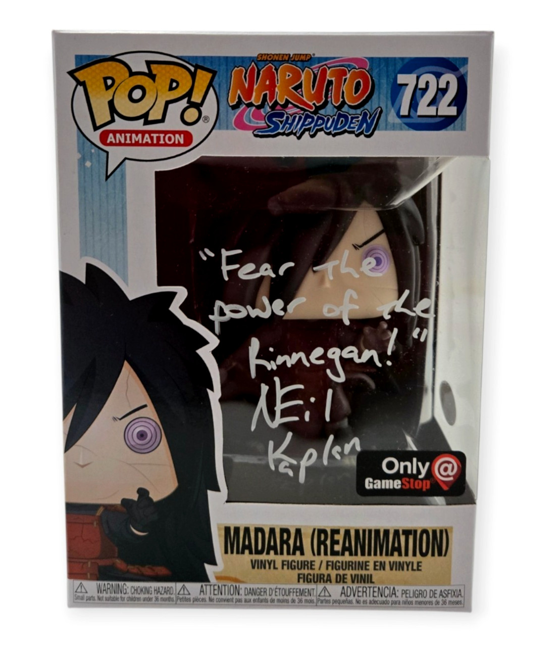 Neil Kaplan Signed Signed Funko Pop Madara Naruto Autograph Gamestop JSA COA 286