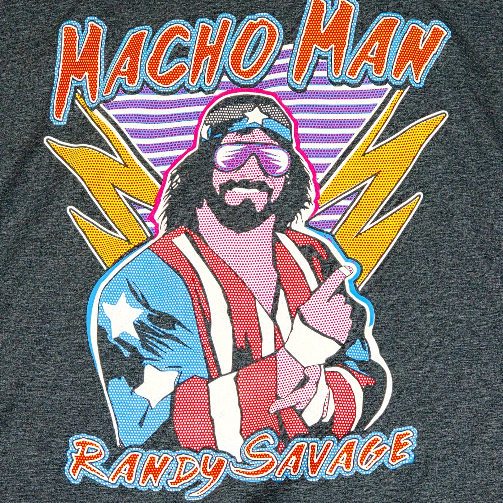Macho Man Randy Savage T-Shirt Men’s 2XL Gildan Softstyle Charcoal Wrestling