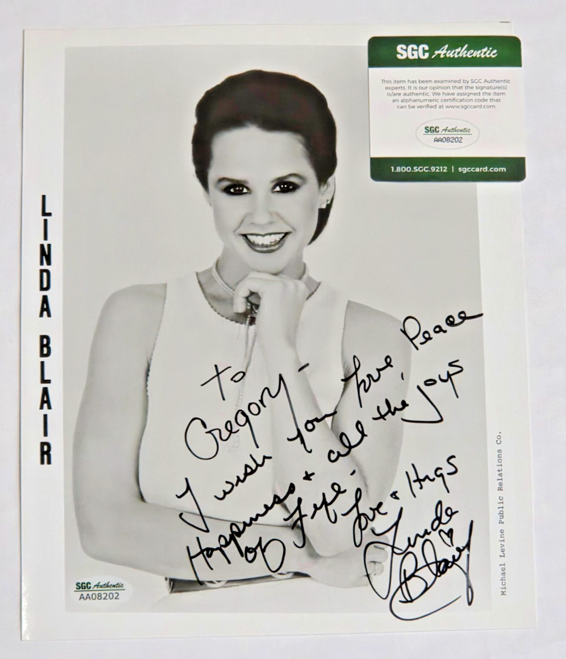 LINDA BLAIR SIGNED AUTOGRAPHED INSCRIBED 8×10 PHOTO MODEL SGC COA