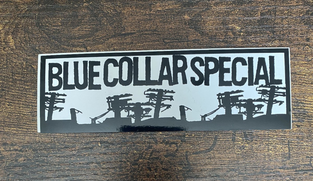 BLUE COLLAR SPECIAL vtg promo sticker punk rock and roll
