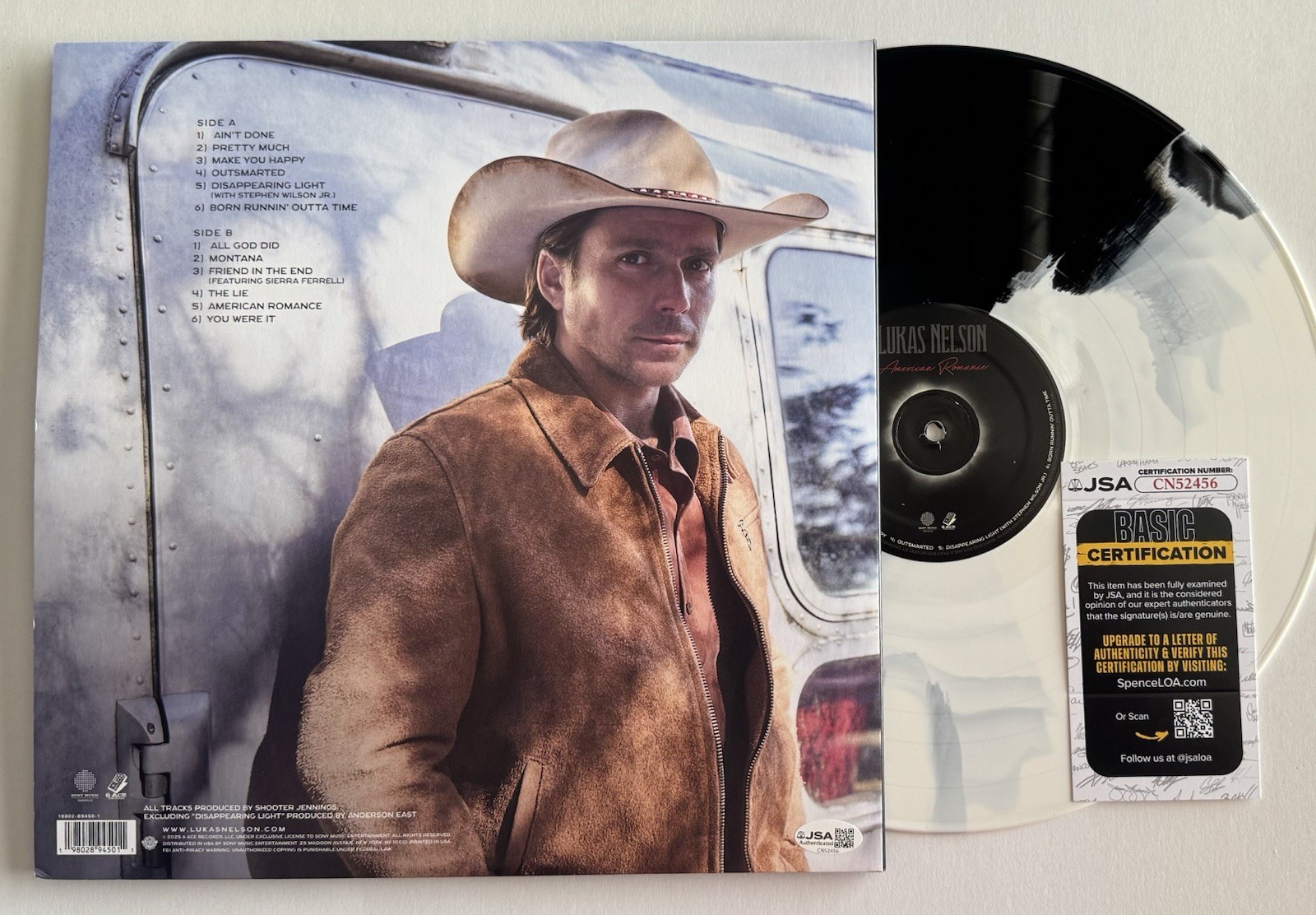 LUKAS NELSON SIGNED AUTOGRAPHED “AMERICAN ROMANCE” VINYL ALBUM LP +JSA COA