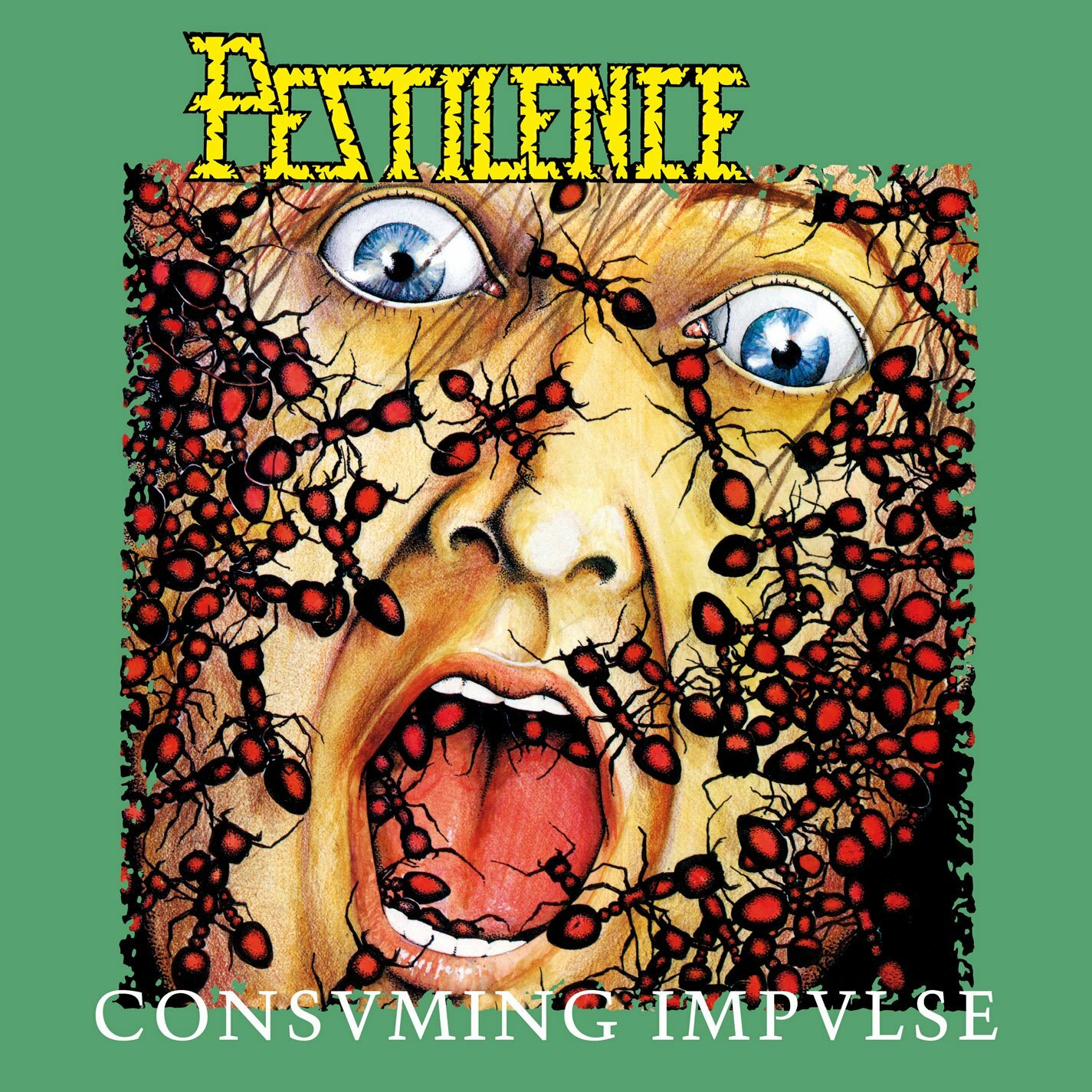 PESTILENCE Consuming Impulse BANNER 2×2 Ft Fabric Poster Tapestry Flag album art