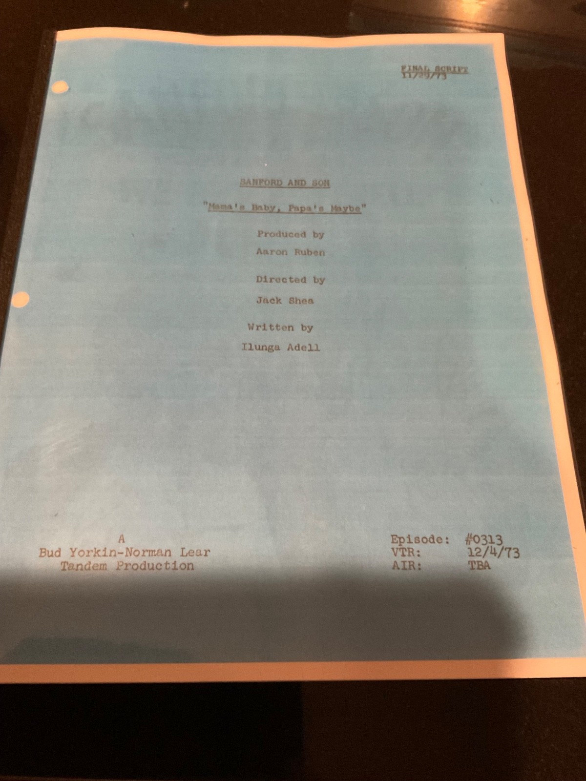 Classic script + extras! #1 episode SANFORD AND SON – 1973 REDD FOXX
