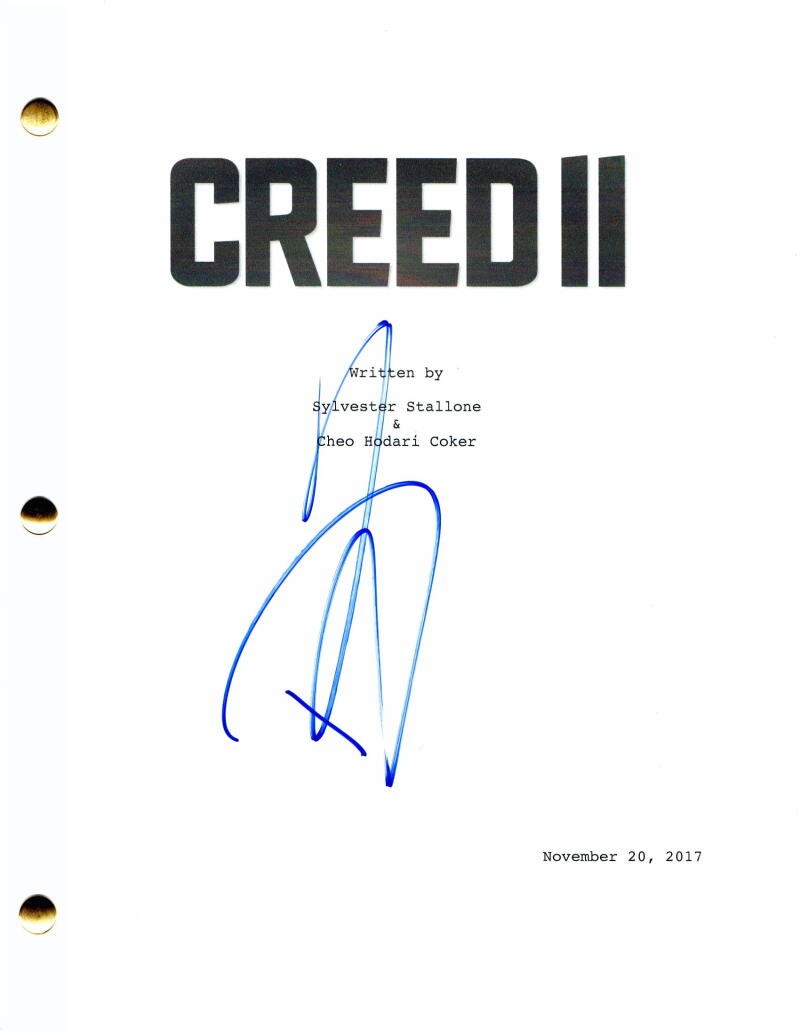 DOLPH LUNDGREN SIGNED AUTOGRAPH “CREED II” FULL MOVIE SCRIPT – MICHAEL B JORDAN