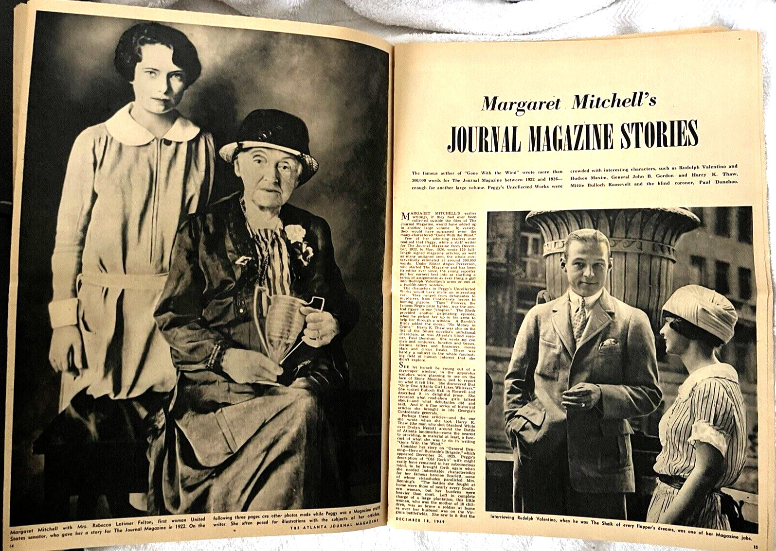 GONE WITH THE WIND MARGARET MITCHELL ORIG. 1949 ATLANTA JOURNAL MEMORIAL ISSUE!!