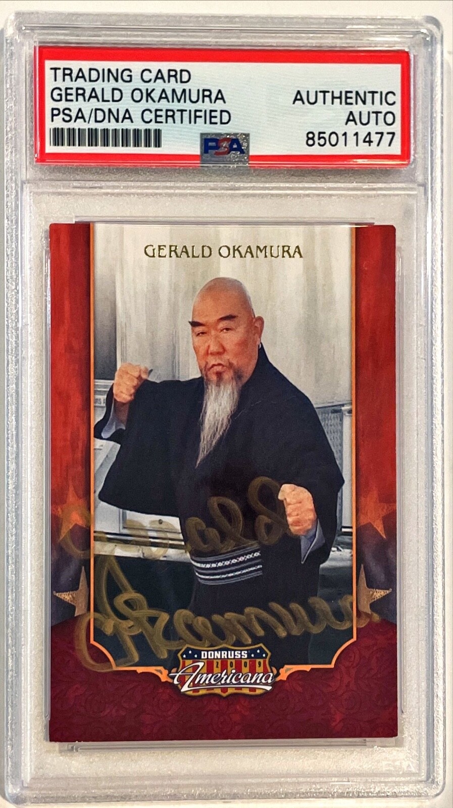 2009 Donruss Americana Gerald Okamura Martial Arts Signed Auto Card #33 PSA/DNA