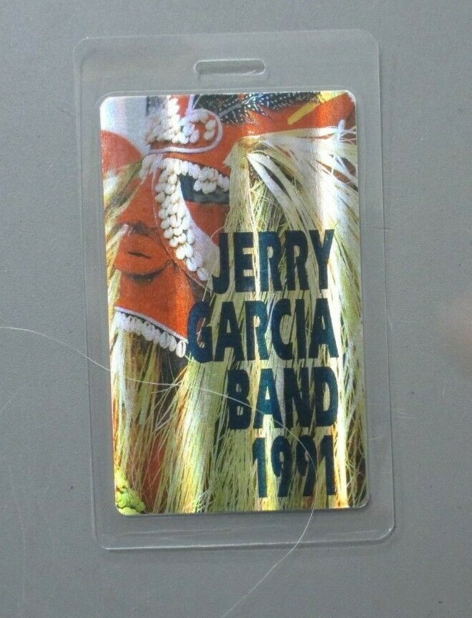 Jerry Garcia backstage pass laminated 1991 Printed on Foil Paper AUTHENTIC !