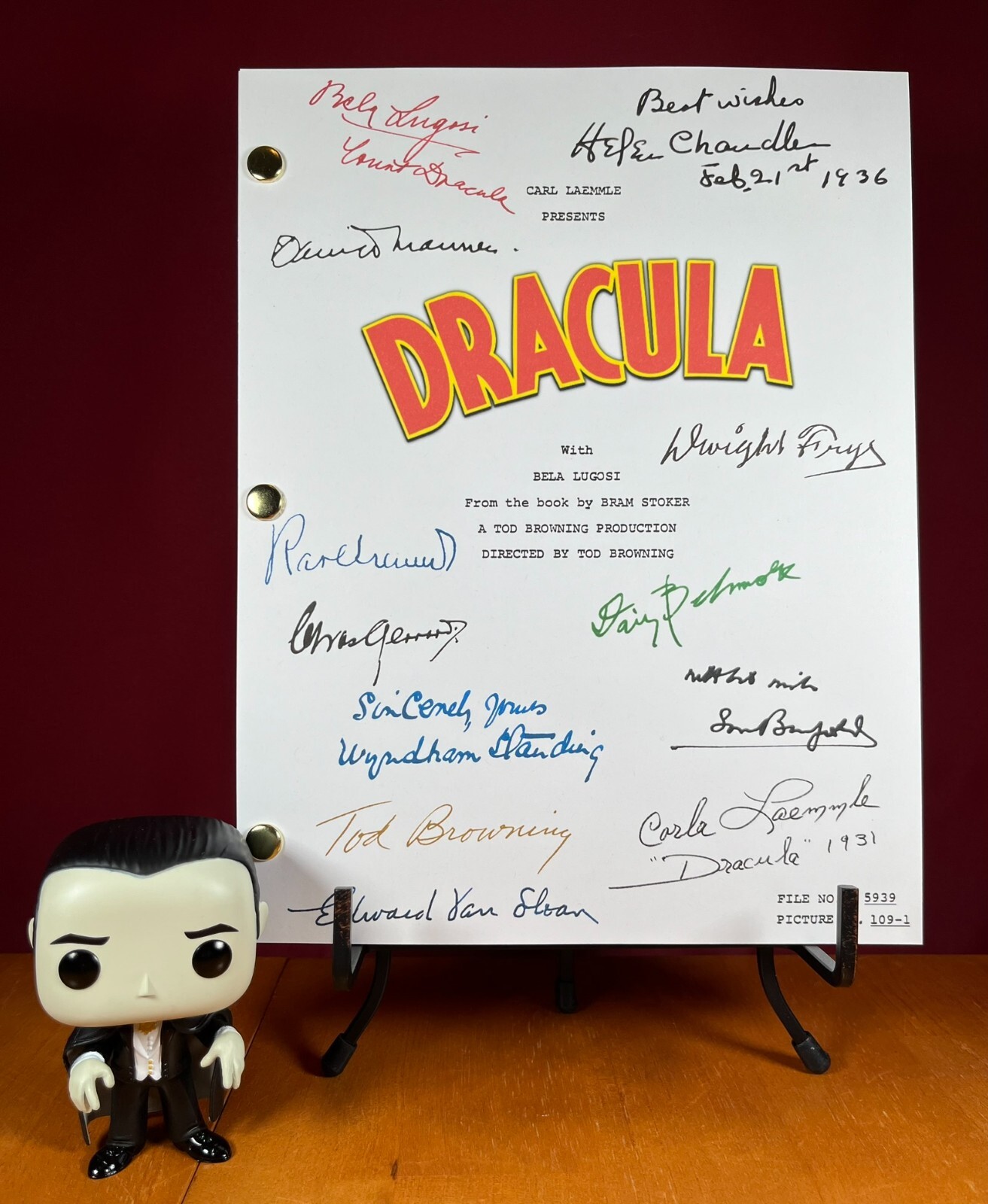 Dracula Script Signed- Autograph Reprints- Bela Lugosi- Dracula 1931