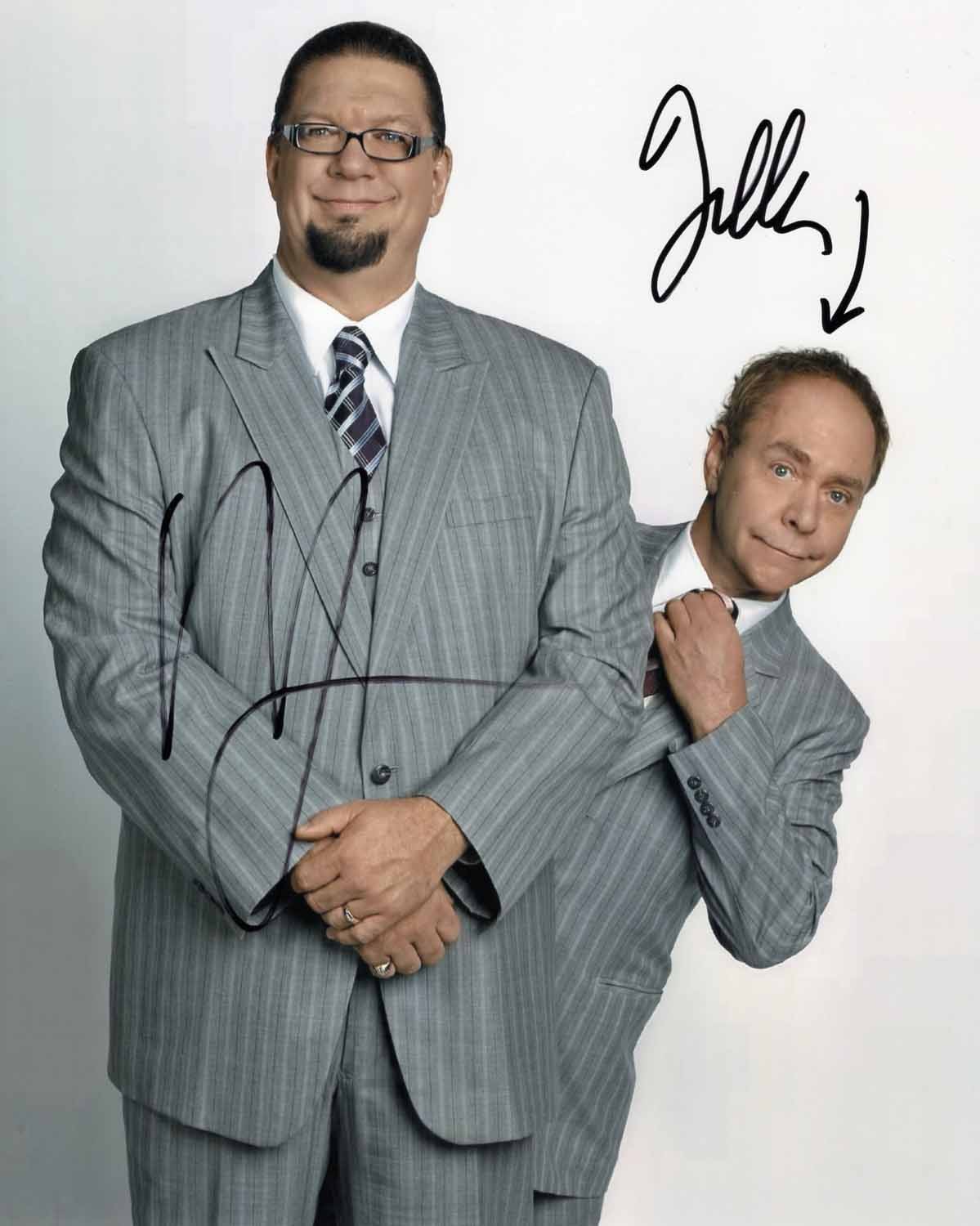 Magical Comedians Penn and Teller Signed 8X10 Photo COA Proof Photo 9
