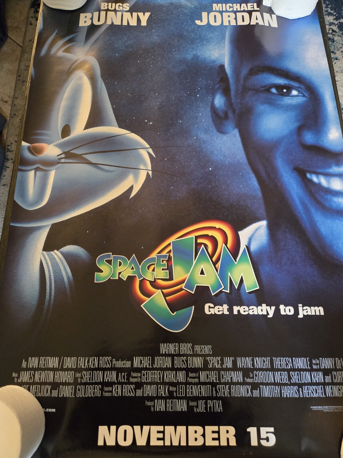 Used Original Space Jam 1996 Movie Poster