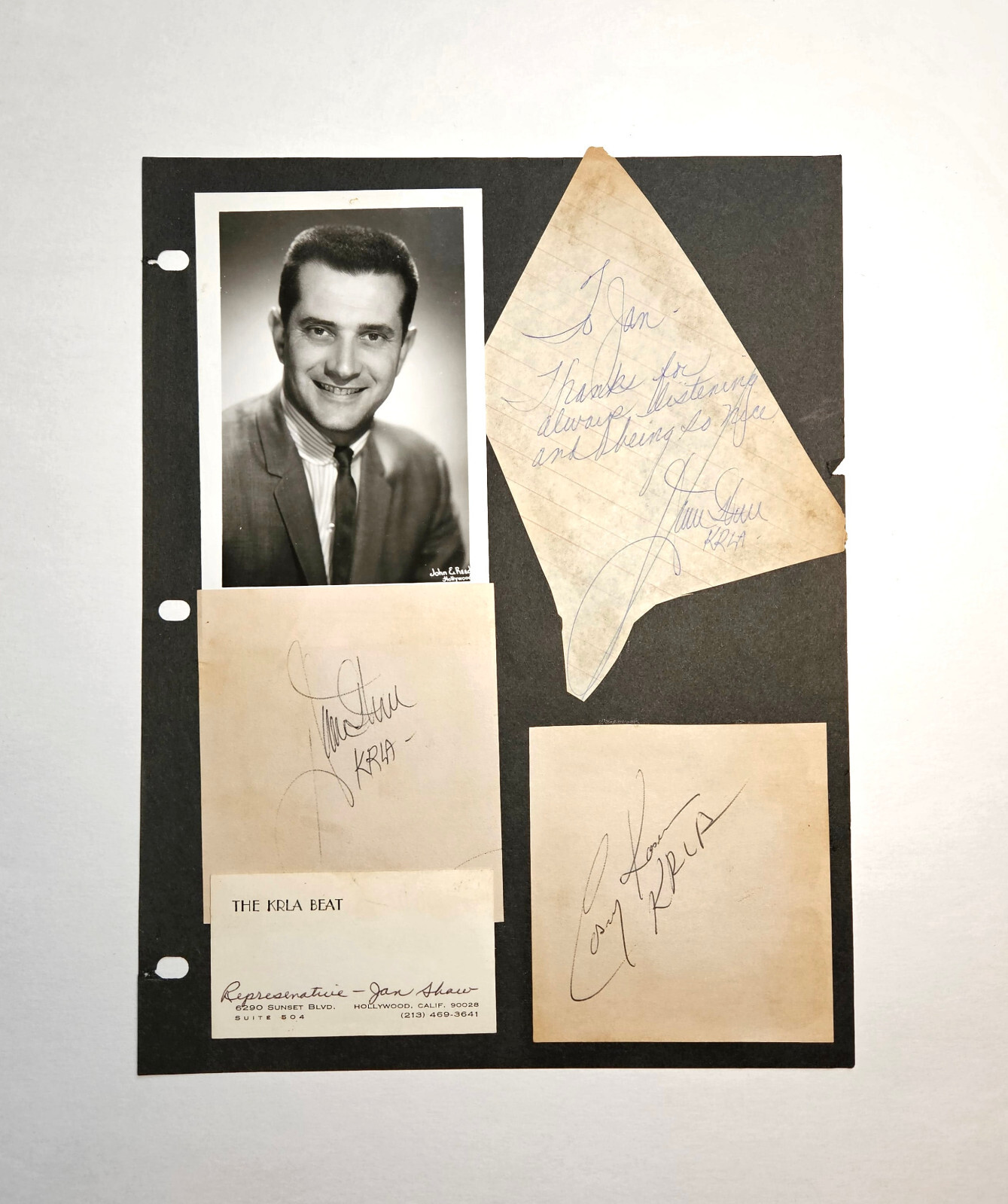 CASEY KASEM, BOB EUBANKS, & MORE 1964 -’65 AUTOGRAPHS KRLA RADIO DISC JOCKEYS