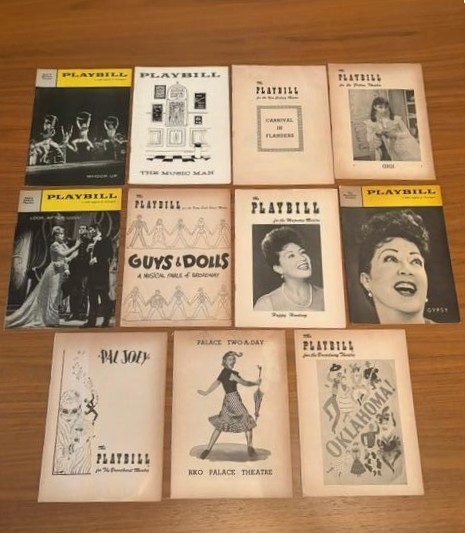 Lot Vintage 1950s Broadway Playbills – Gypsy Pal Joey Gigi Music Man – RARE!