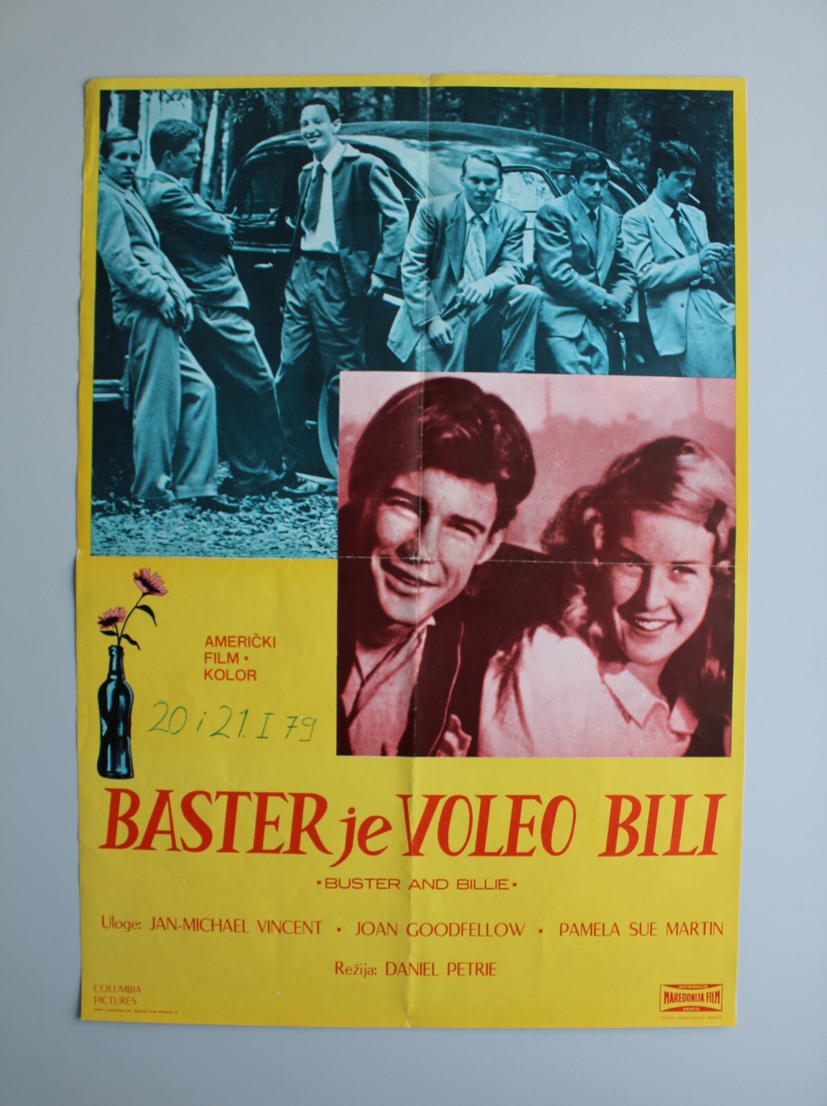 BUSTER AND BILLIE Yugoslav Poster 1974 Jan-Michael Vincent ExYU Rare
