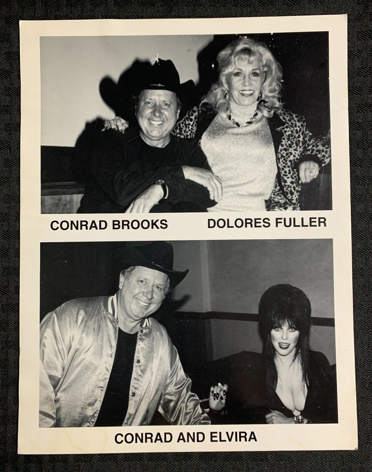 CONRAD BROOKS 8.5×11″ Black White Promo Photo w/ Dolores Fuller & Elvira FN 6.0