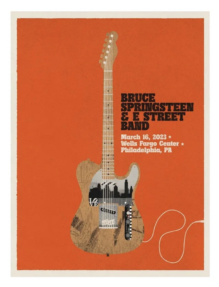 BRUCE SPRINGSTEEN – WORLD TOUR – PHILADELPHIA POSTER – HAND-NUMBERED /350 RARE!