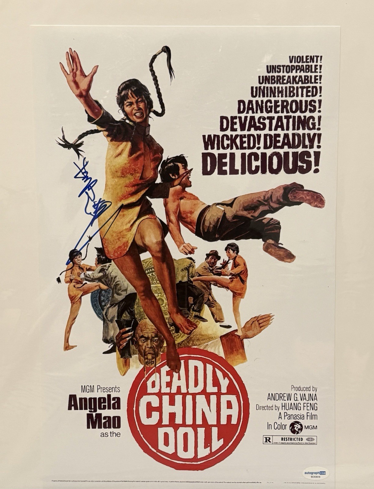 Angela Mao Signed / Autographed – Deadly China Doll 11×17 (ACOA)