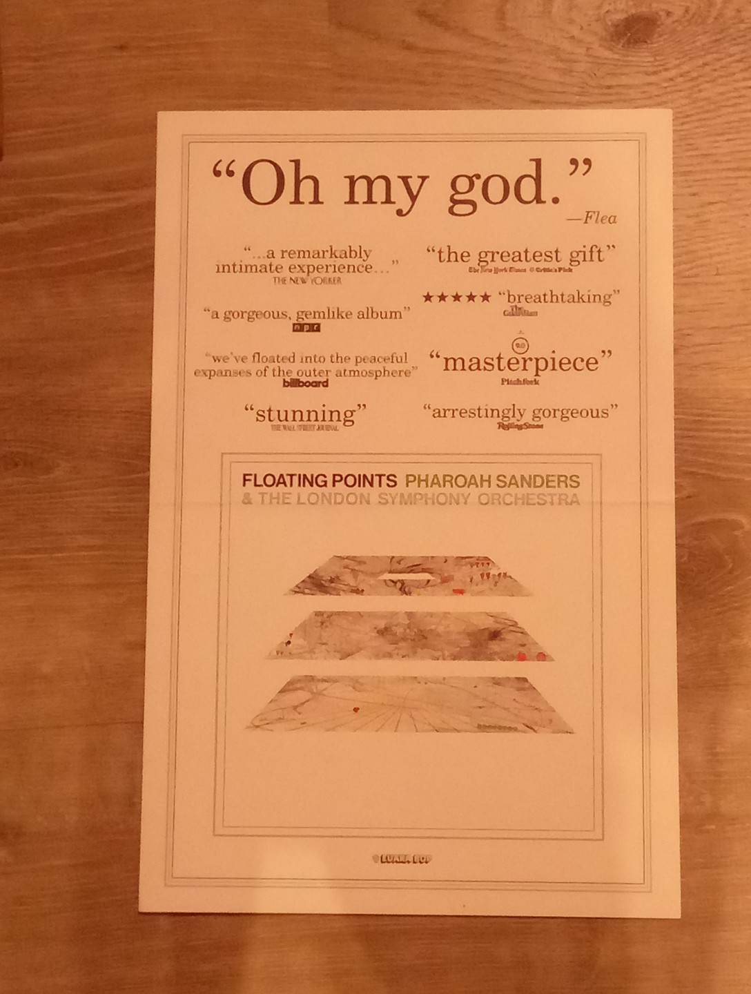 FLOATING POINTS PHAROAH SANDERS & THE LONDON SYMPHONY ORCHESTRA POSTER 11″17″