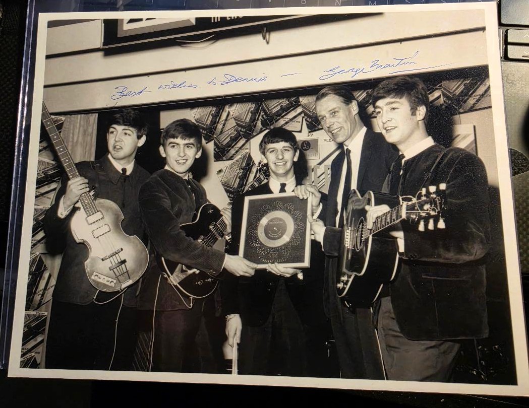 GEORGE MARTIN signed with THE BEATLES … award ceremony