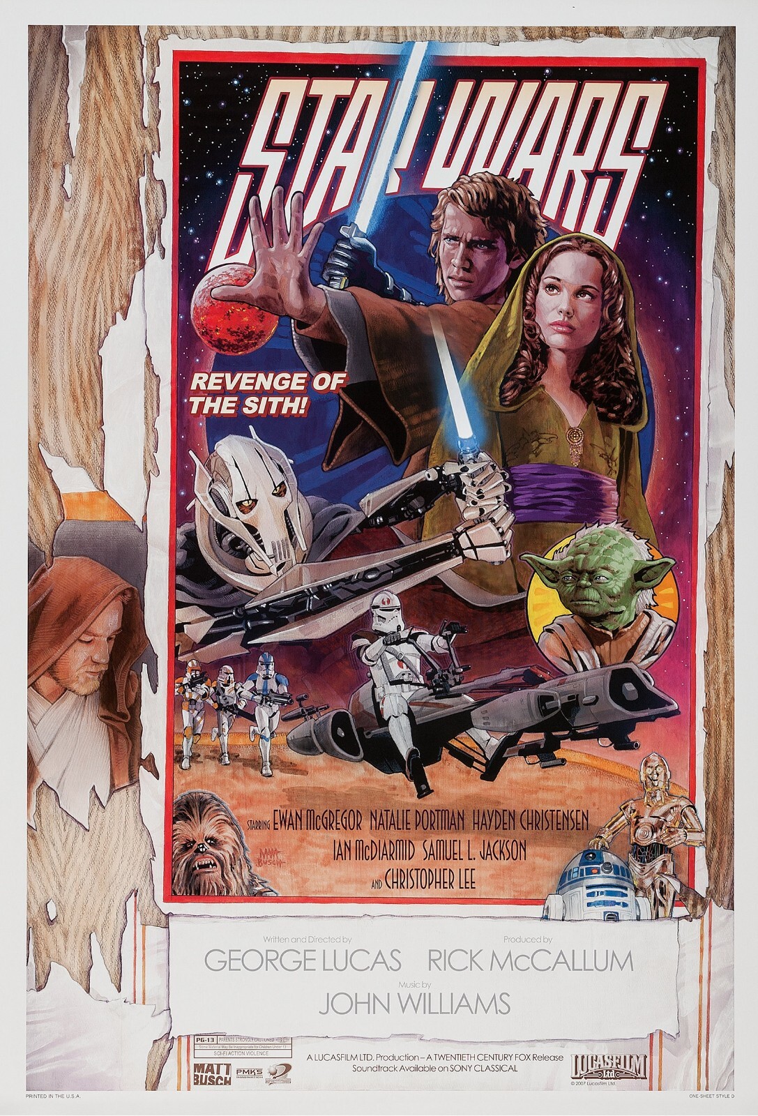2005 Star Wars Episode III Revenge Of The Sith Movie Poster 11X17 Obi-Wan 🌋🍿