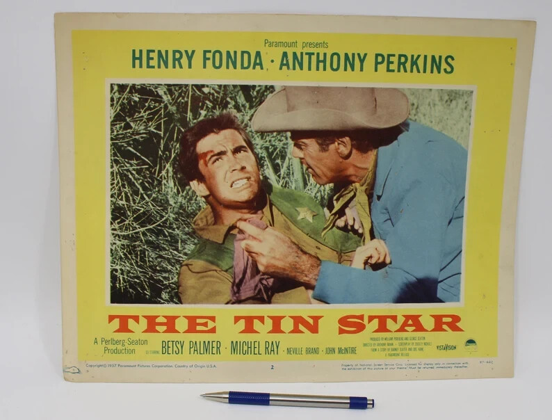 1957 – The Tin Star Original Lobby Card 11 x 14 Henry Fonda Anthony Perkins
