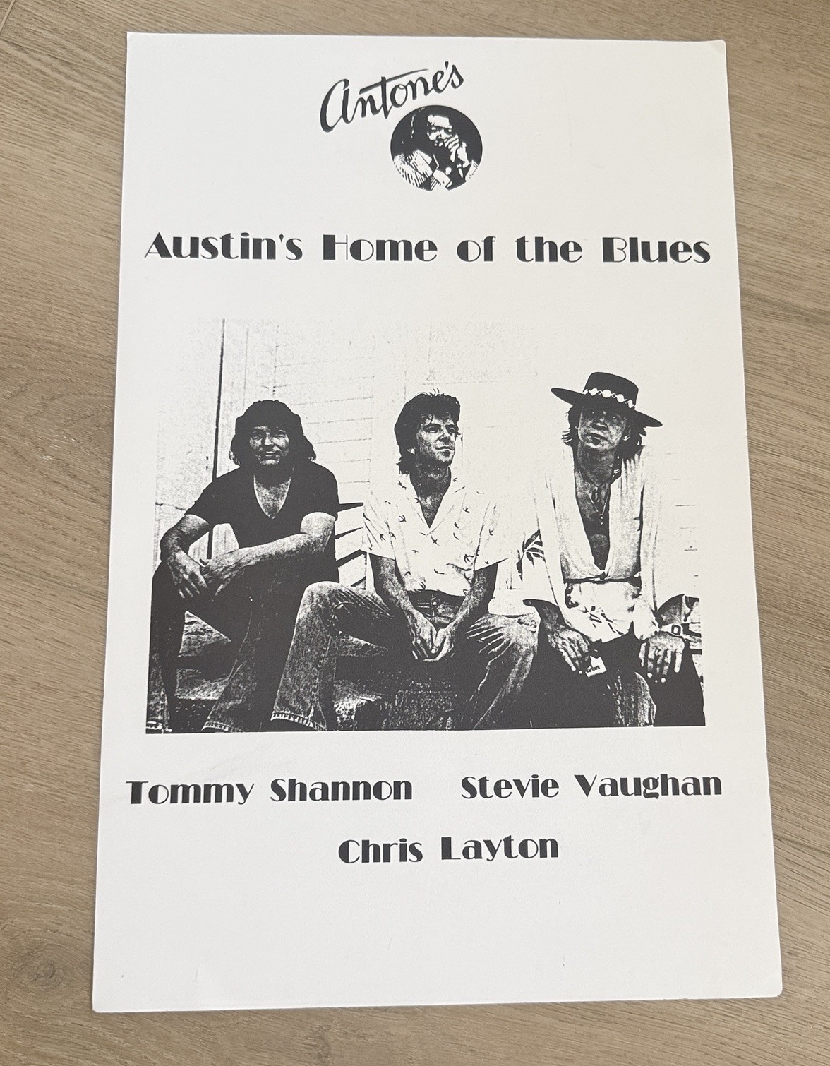 Stevie Ray Vaughan / Double Trouble Vintage Antone’s Playbill Poster 11″x17″