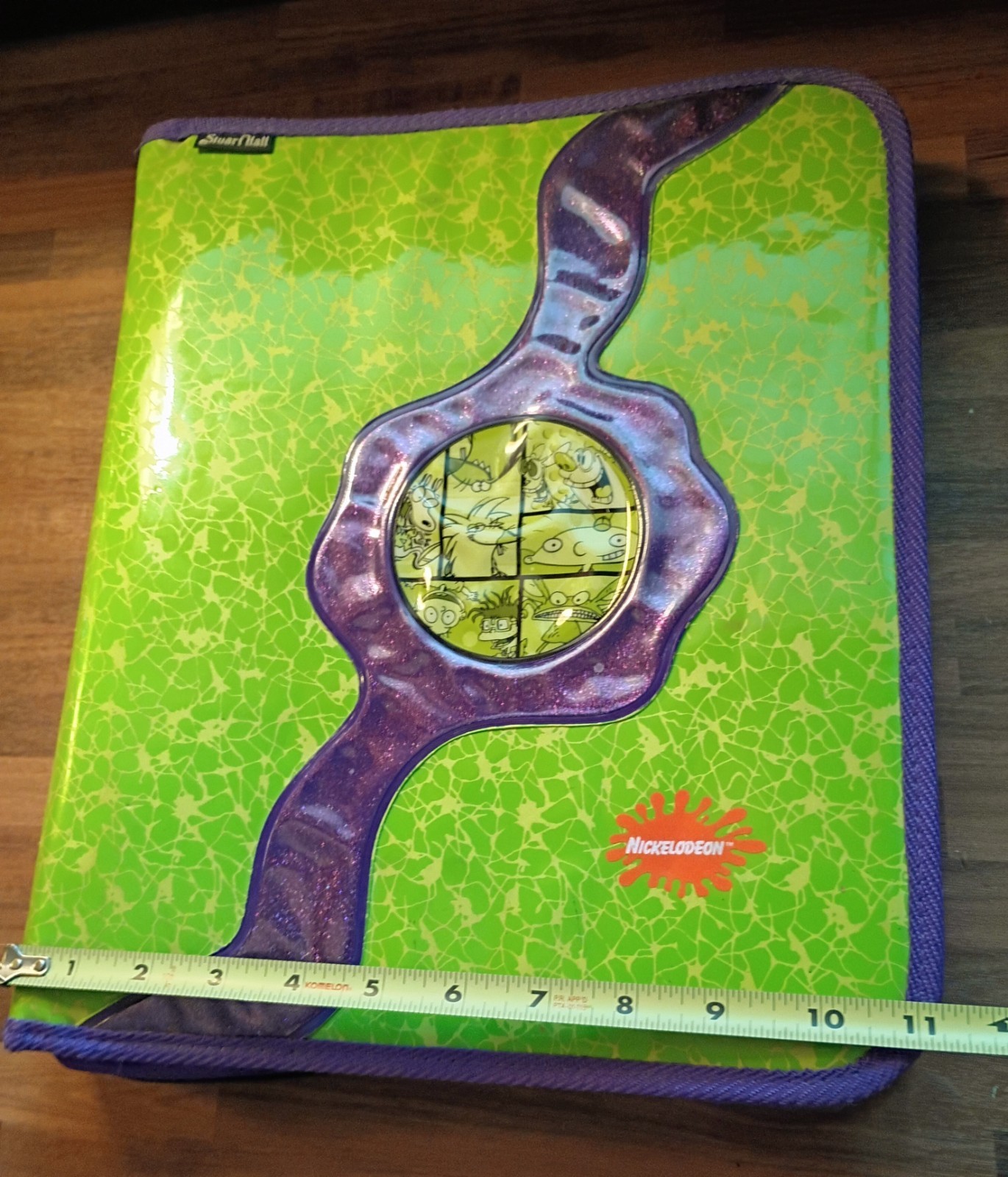 VTG Nickelodeon Green Slime Cartoon Binder By Stuart Hall Classic Characters Y2K