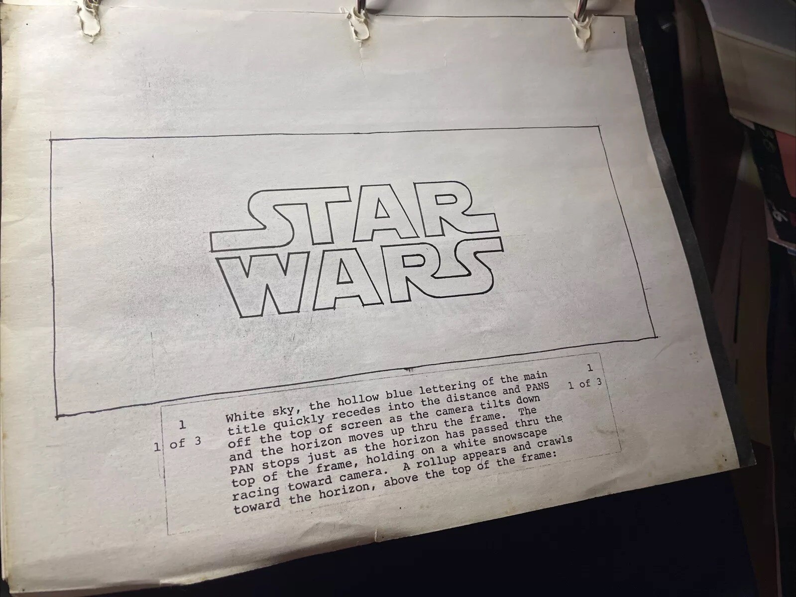 Star wars storyboard Empire Strikes Back movie Prop Rebel Disney Vtg Art EB1-88