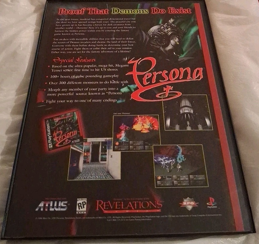 Persona Revelations Video Game Framed Print Ad 1997 8.5×11