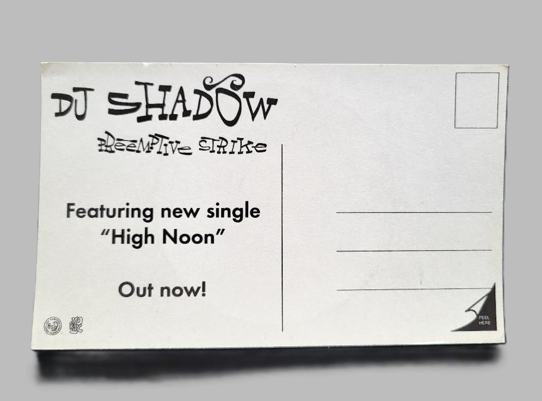 DJ Shadow – GREEN Preemptive Stike STICKER / POSTCARD (Mo Wax Recs, 1997) PROMO
