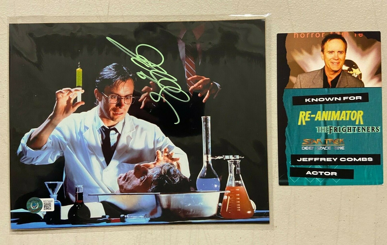 Jeffrey Combs Signed Autographed 8×10 Beckett Certified BD79442 Re-Animator